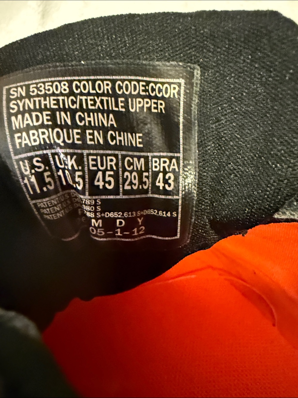 Skechers Men's Charcoal Gray Athletic Sneakers with Orange Insole Accents - Picture 6 of 6